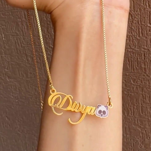Cute Panda Name Necklace